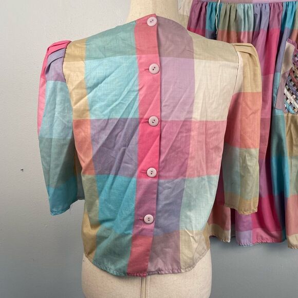 Vintage Oops Too California Pastel Top and Matching Skirt Size M EUC - Picture 4 of 10